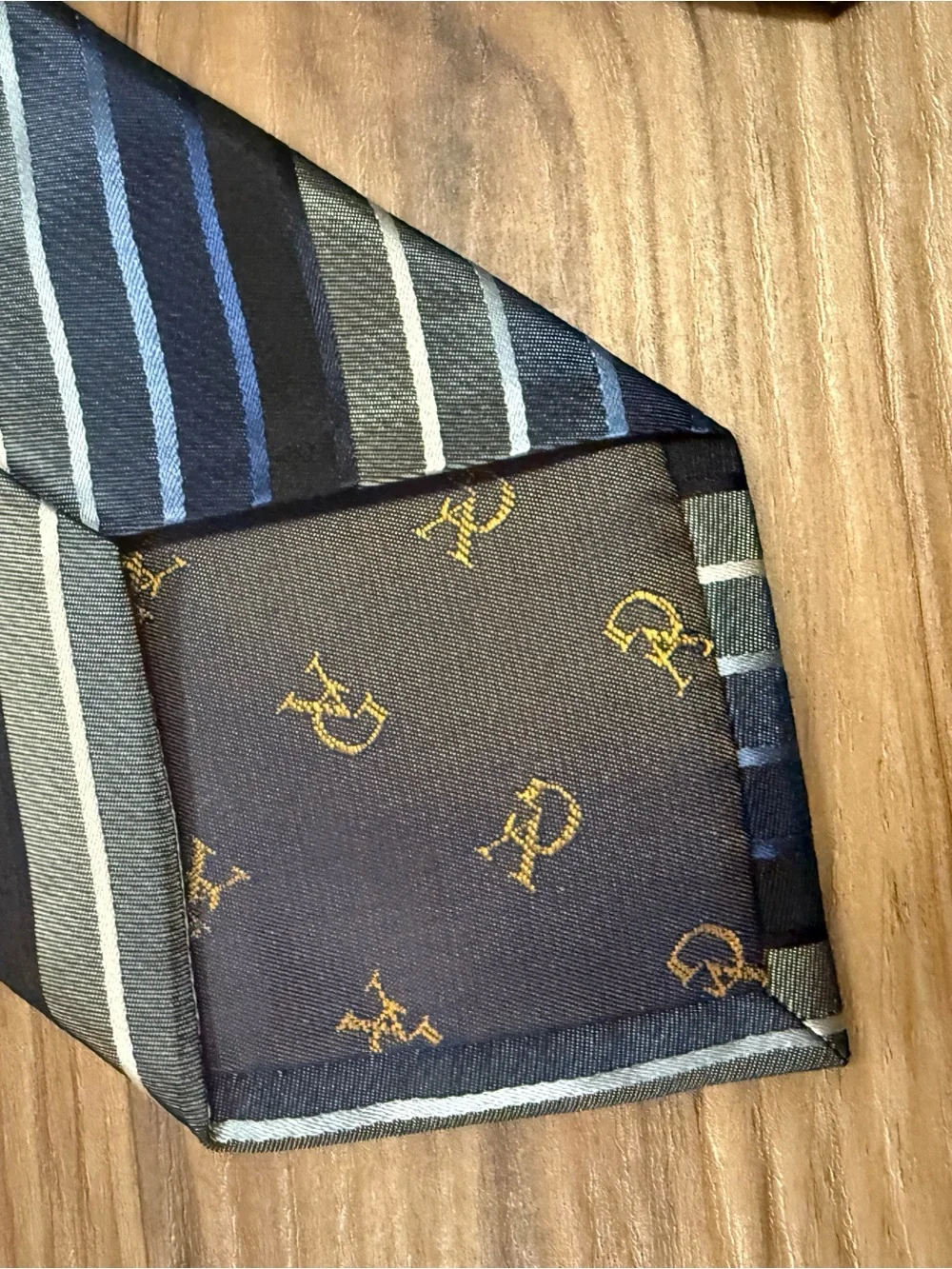 Striped Blue and Gray Men's Tie